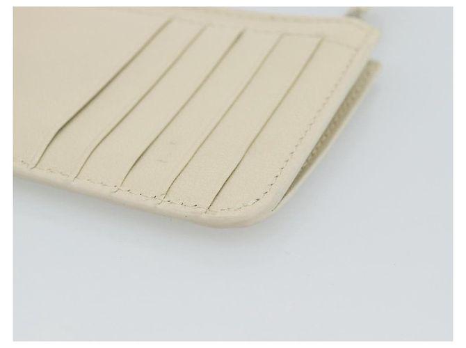 BALENCIAGA Fragment Case Leather Ivory Silver 810902 Auth 191382V Prata Cru - vista 15
