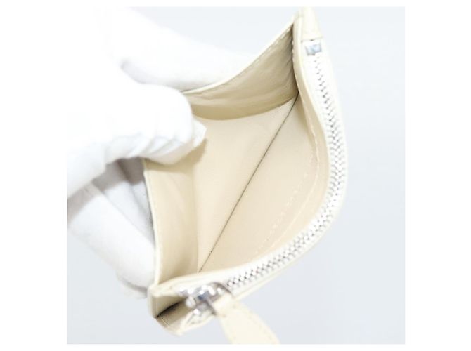 BALENCIAGA Fragment Case Leather Ivory Silver 810902 Auth 191382V Prata Cru - vista 18