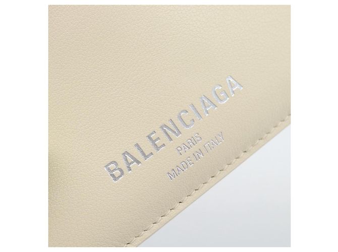 BALENCIAGA Fragment Case Leather Ivory Silver 810902 Auth 191382V Prata Cru - vista 19