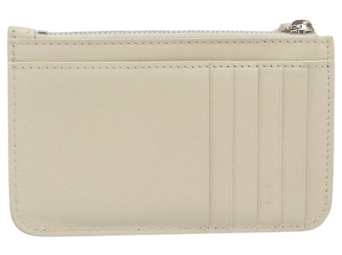 BALENCIAGA Fragment Case Leather Ivory Silver 810902 Auth 191382V Prata Cru - vista 2