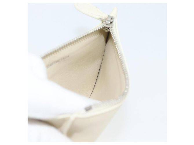BALENCIAGA Fragment Case Leather Ivory Silver 810902 Auth 191382V Prata Cru - vista 20