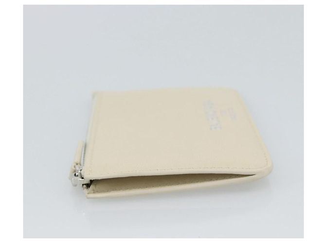 BALENCIAGA Fragment Case Leather Ivory Silver 810902 Auth 191382V Prata Cru - vista 3