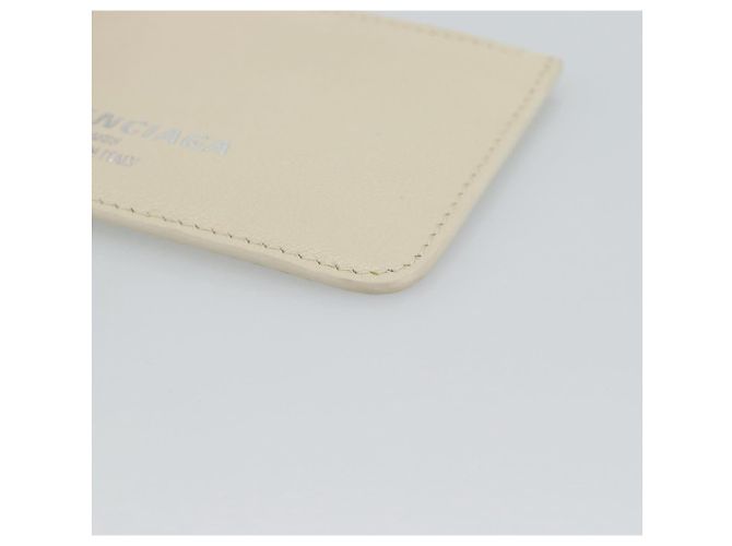 BALENCIAGA Fragment Case Leather Ivory Silver 810902 Auth 191382V Prata Cru - vista 7