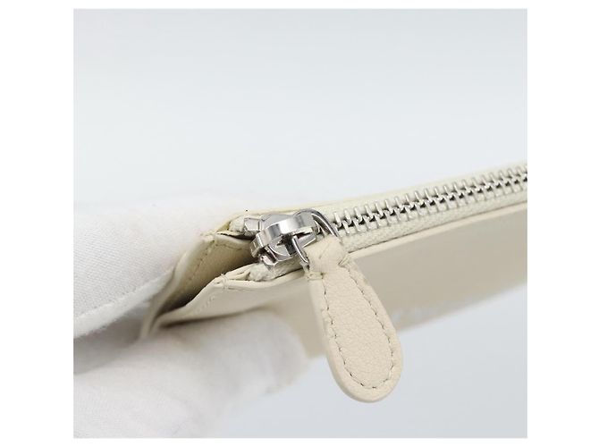 BALENCIAGA Fragment Case Leather Ivory Silver 810902 Auth 191382V Prata Cru - vista 8