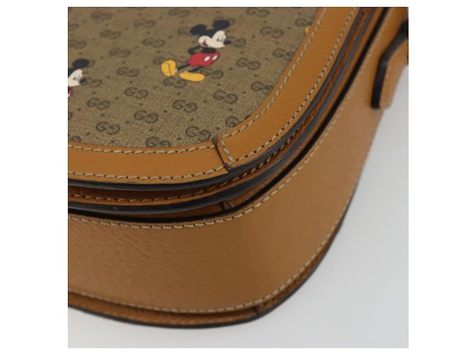 Bolso GUCCI Micro GG Supreme GUCCIxDisney en PVC Beige Oro 602694 Auth ep15085M Dorado - vista 10