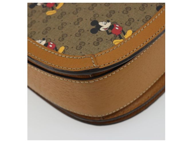 Bolso GUCCI Micro GG Supreme GUCCIxDisney en PVC Beige Oro 602694 Auth ep15085M Dorado - vista 13