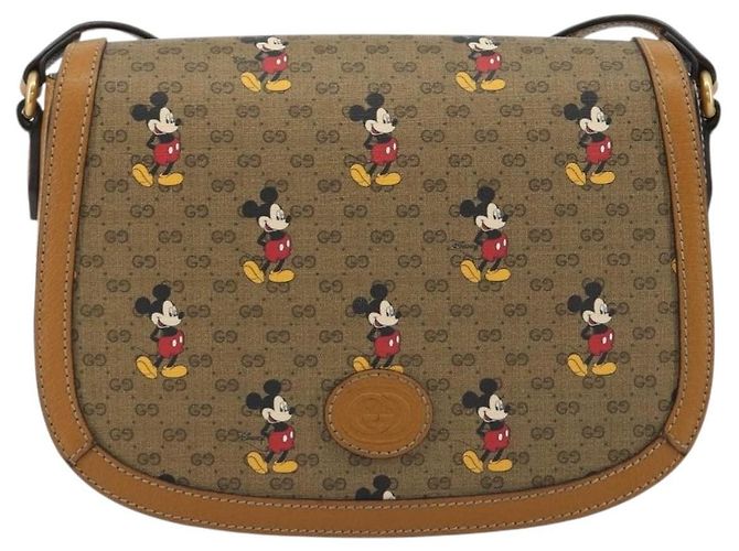 Bolso GUCCI Micro GG Supreme GUCCIxDisney en PVC Beige Oro 602694 Auth ep15085M Dorado - vista 2