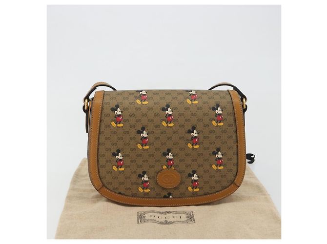 Bolso GUCCI Micro GG Supreme GUCCIxDisney en PVC Beige Oro 602694 Auth ep15085M Dorado - vista 26