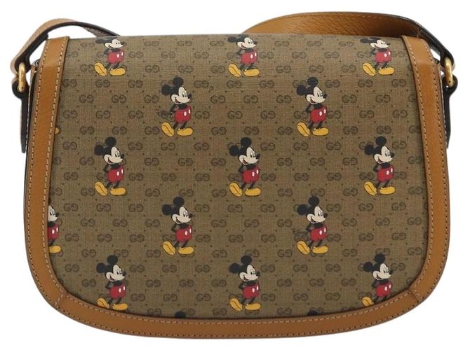 Bolso GUCCI Micro GG Supreme GUCCIxDisney en PVC Beige Oro 602694 Auth ep15085M Dorado - vista 3