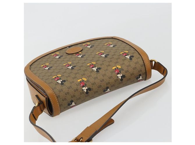 Bolso GUCCI Micro GG Supreme GUCCIxDisney en PVC Beige Oro 602694 Auth ep15085M Dorado - vista 6