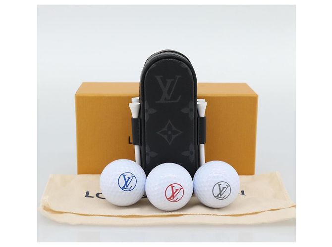 LOUIS VUITTON Monogram Eclipse Set golf Andrews Golf Ball GI0344 LV Auth 191545M Monogramme - vue 12