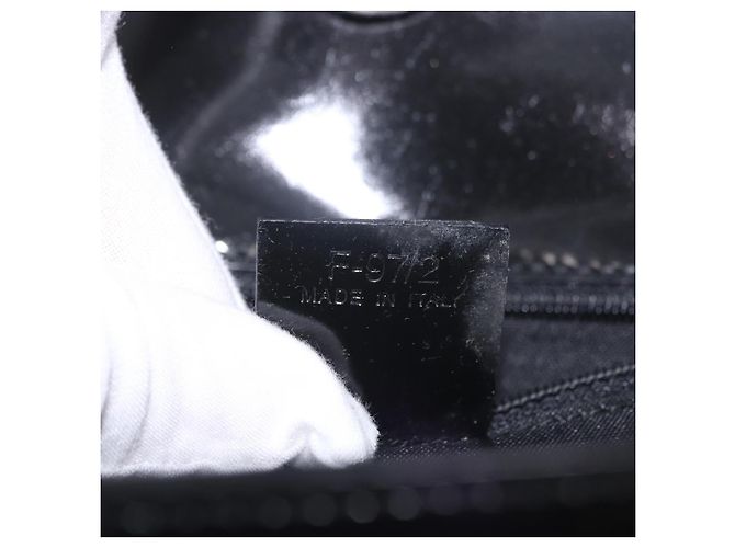 Céline Borsa CELINE in pelle vernice Nero Oro Auth 190425A D'oro - vista 12