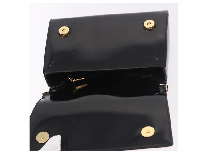 Céline Borsa CELINE in pelle vernice Nero Oro Auth 190425A D'oro - vista 18