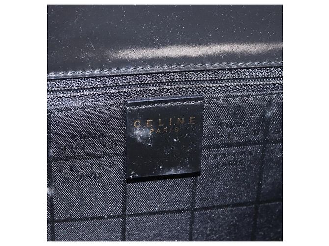 Céline Borsa CELINE in pelle vernice Nero Oro Auth 190425A D'oro - vista 19
