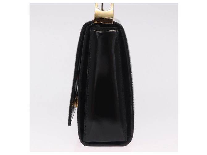 Céline Borsa CELINE in pelle vernice Nero Oro Auth 190425A D'oro - vista 3