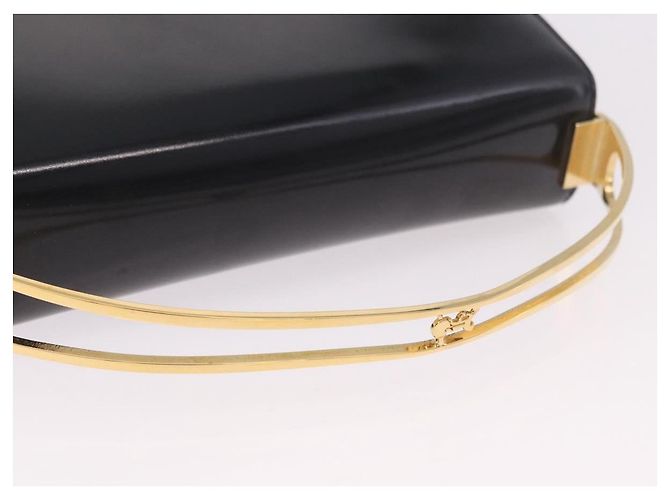 Céline Borsa CELINE in pelle vernice Nero Oro Auth 190425A D'oro - vista 7
