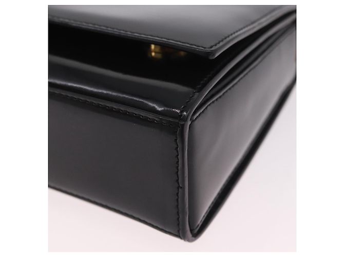 Céline Borsa CELINE in pelle vernice Nero Oro Auth 190425A D'oro - vista 8
