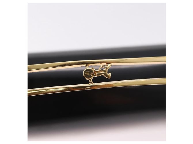 Céline Borsa CELINE in pelle vernice Nero Oro Auth 190425A D'oro - vista 9