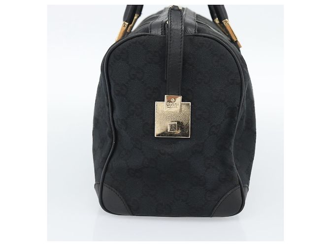 Borsa Boston GUCCI GG Canvas Nera Oro 000 0846 Auth fm5397V Nero D'oro - vista 3