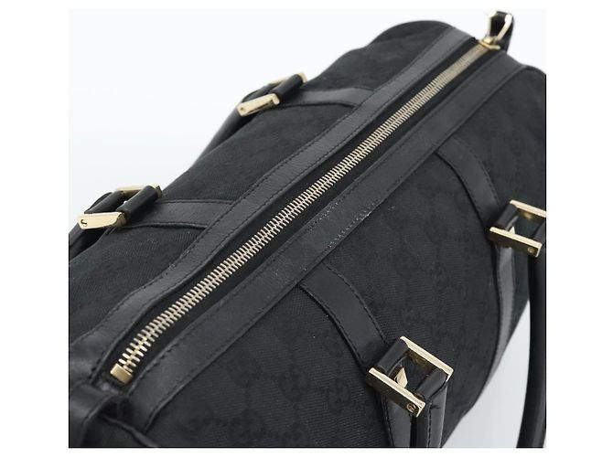 Borsa Boston GUCCI GG Canvas Nera Oro 000 0846 Auth fm5397V Nero D'oro - vista 6