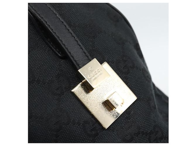 Borsa Boston GUCCI GG Canvas Nera Oro 000 0846 Auth fm5397V Nero D'oro - vista 9