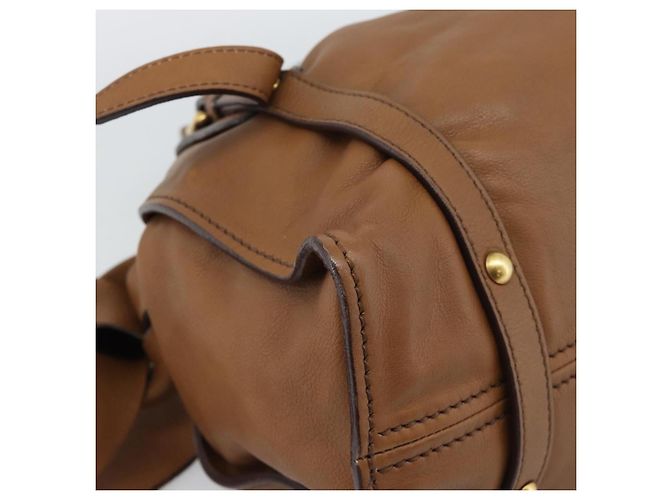 Borsa Tote in Pelle Miu Miu Marrone Auth 187989V - vista 14