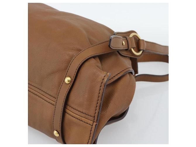 Borsa Tote in Pelle Miu Miu Marrone Auth 187989V - vista 9