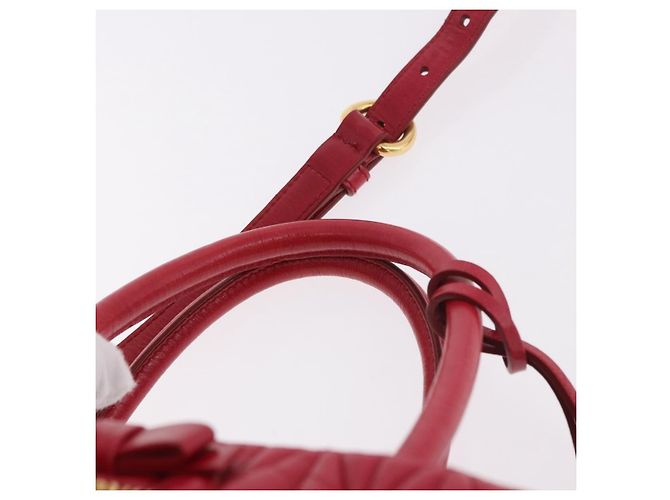 Borsa a mano Miu Miu Matelasse in pelle 2way Rosso Oro Auth BA13893V D'oro - vista 14