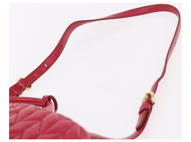 Borsa a mano Miu Miu Matelasse in pelle 2way Rosso Oro Auth BA13893V D'oro - vista 15