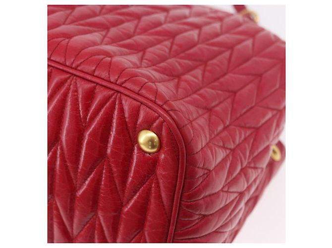Borsa a mano Miu Miu Matelasse in pelle 2way Rosso Oro Auth BA13893V D'oro - vista 16