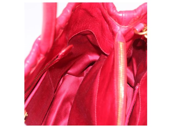 Borsa a mano Miu Miu Matelasse in pelle 2way Rosso Oro Auth BA13893V D'oro - vista 22
