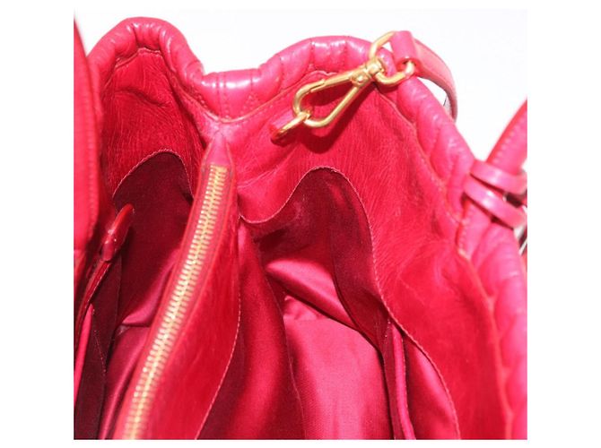 Borsa a mano Miu Miu Matelasse in pelle 2way Rosso Oro Auth BA13893V D'oro - vista 26