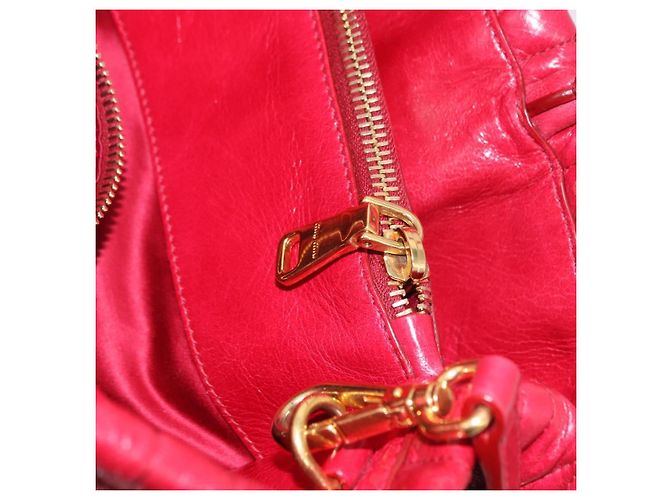 Borsa a mano Miu Miu Matelasse in pelle 2way Rosso Oro Auth BA13893V D'oro - vista 29