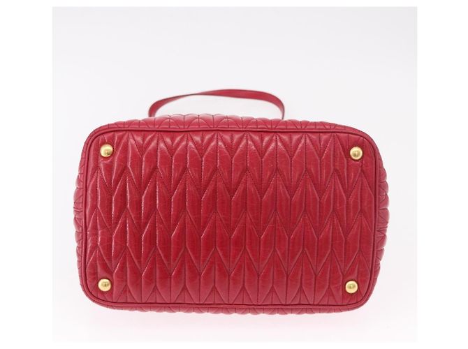 Borsa a mano Miu Miu Matelasse in pelle 2way Rosso Oro Auth BA13893V D'oro - vista 5