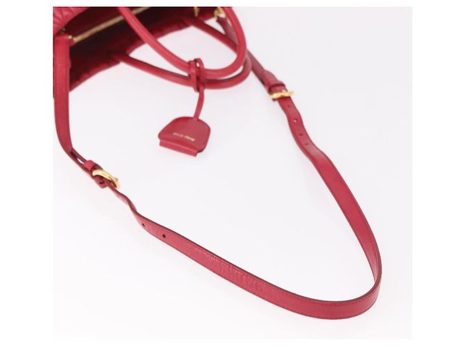 Borsa a mano Miu Miu Matelasse in pelle 2way Rosso Oro Auth BA13893V D'oro - vista 8