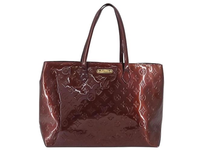 LOUIS VUITTON Sac à main Monogram Vernis Wilshire MM Amarante M91645 Auth 190828 Bordeaux - vue 13