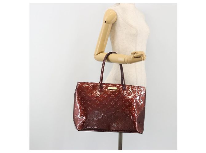 LOUIS VUITTON Sac à main Monogram Vernis Wilshire MM Amarante M91645 Auth 190828 Bordeaux - vue 25