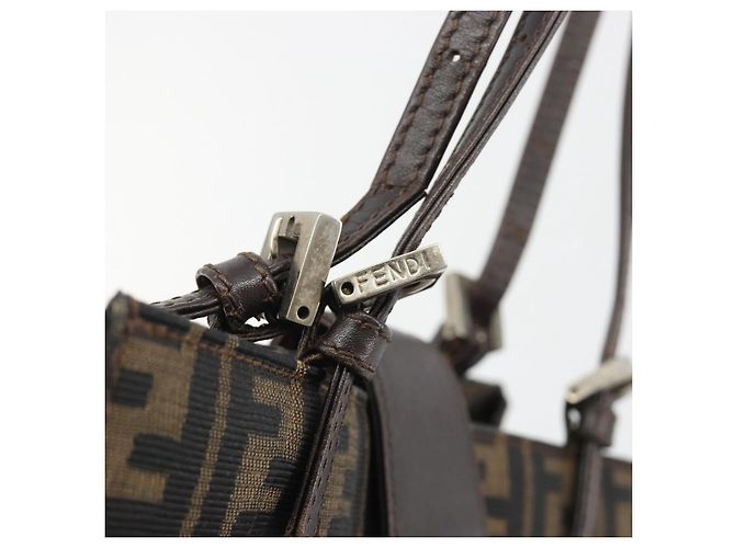 FENDI Zucca Canvas Mamma Baguette Tote Bag Marrone Nero Aut 190385 - vista 10