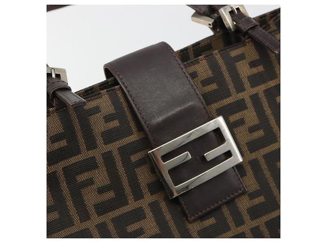 FENDI Zucca Canvas Mamma Baguette Tote Bag Marrone Nero Aut 190385 - vista 18