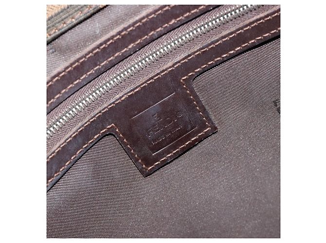 FENDI Zucca Canvas Mamma Baguette Tote Bag Marrone Nero Aut 190385 - vista 20