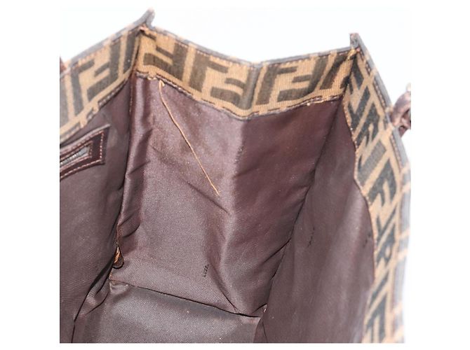 FENDI Zucca Canvas Mamma Baguette Tote Bag Marrone Nero Aut 190385 - vista 21