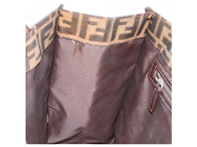 FENDI Zucca Canvas Mamma Baguette Tote Bag Marrone Nero Aut 190385 - vista 22