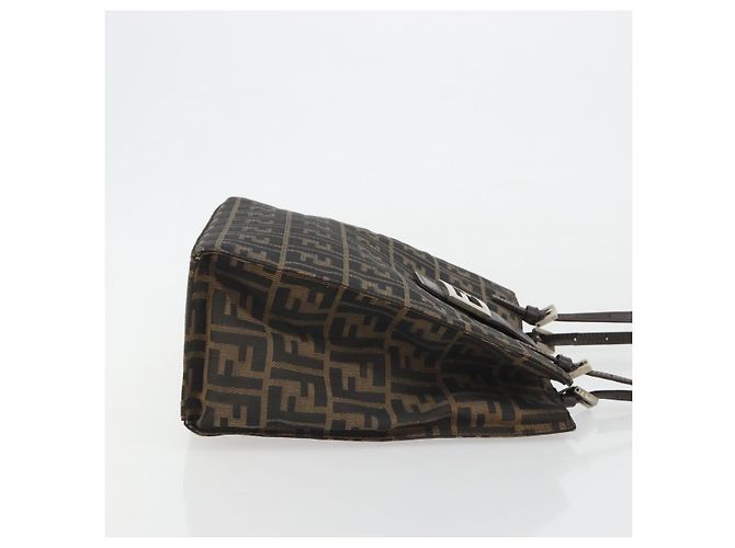 FENDI Zucca Canvas Mamma Baguette Tote Bag Marrone Nero Aut 190385 - vista 3