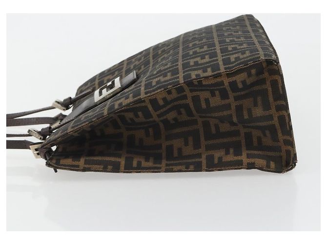 FENDI Zucca Canvas Mamma Baguette Tote Bag Marrone Nero Aut 190385 - vista 4