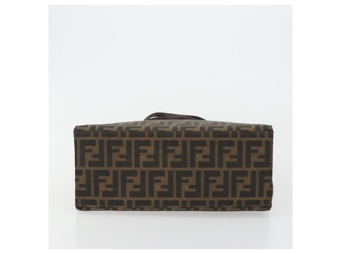 FENDI Zucca Canvas Mamma Baguette Tote Bag Marrone Nero Aut 190385 - vista 5