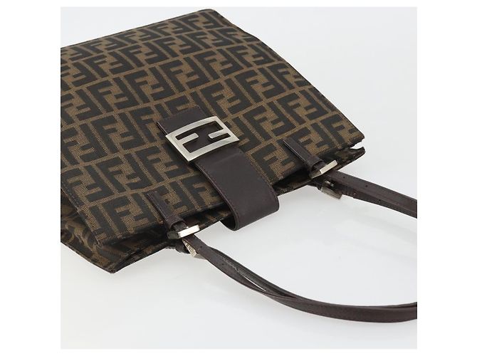 FENDI Zucca Canvas Mamma Baguette Tote Bag Marrone Nero Aut 190385 - vista 6