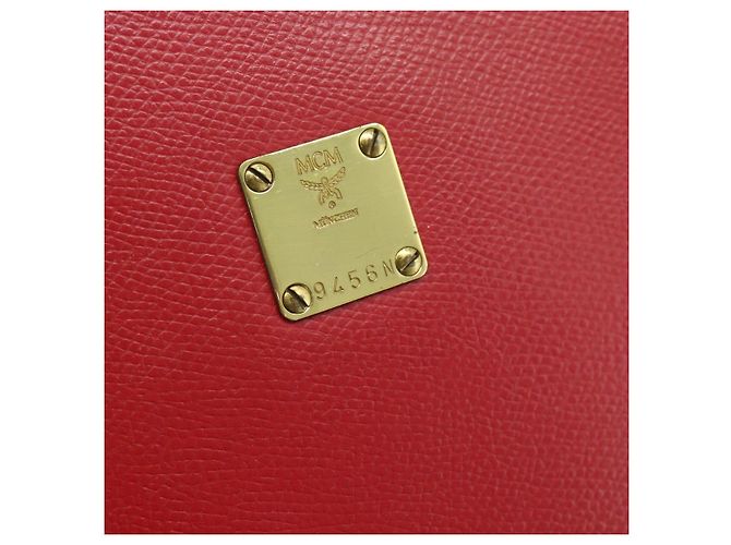 Borsa a Spalla MCM in Pelle Rossa e Oro Auth ar14008 Rosso D'oro - vista 14