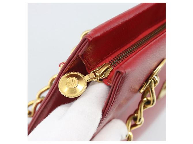 Borsa a Spalla MCM in Pelle Rossa e Oro Auth ar14008 Rosso D'oro - vista 15