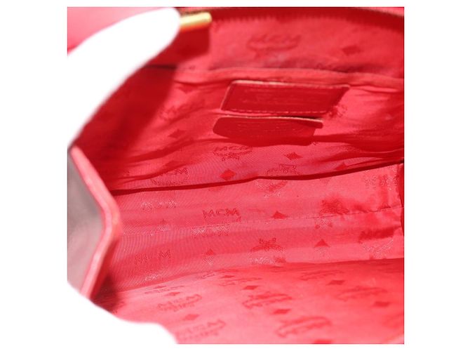 Borsa a Spalla MCM in Pelle Rossa e Oro Auth ar14008 Rosso D'oro - vista 16