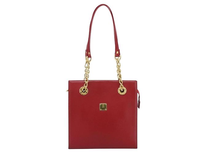 Borsa a Spalla MCM in Pelle Rossa e Oro Auth ar14008 Rosso D'oro - vista 2